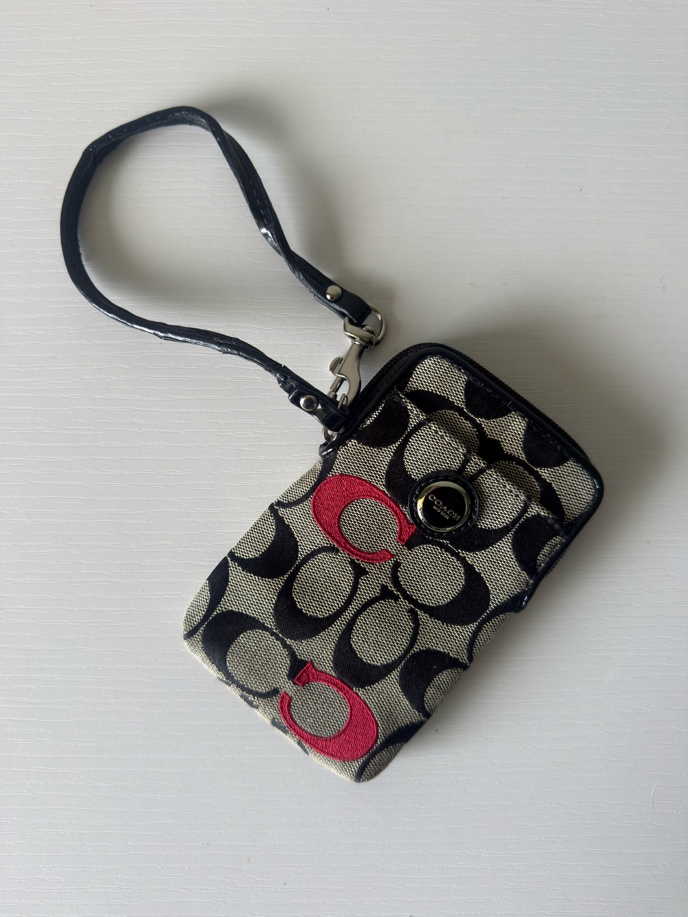 Y2K Coach Signature Canvas Wristlet
